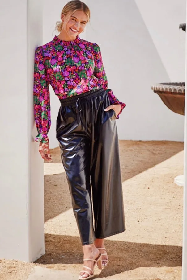 Phyllis Faux Leather Midi Pants