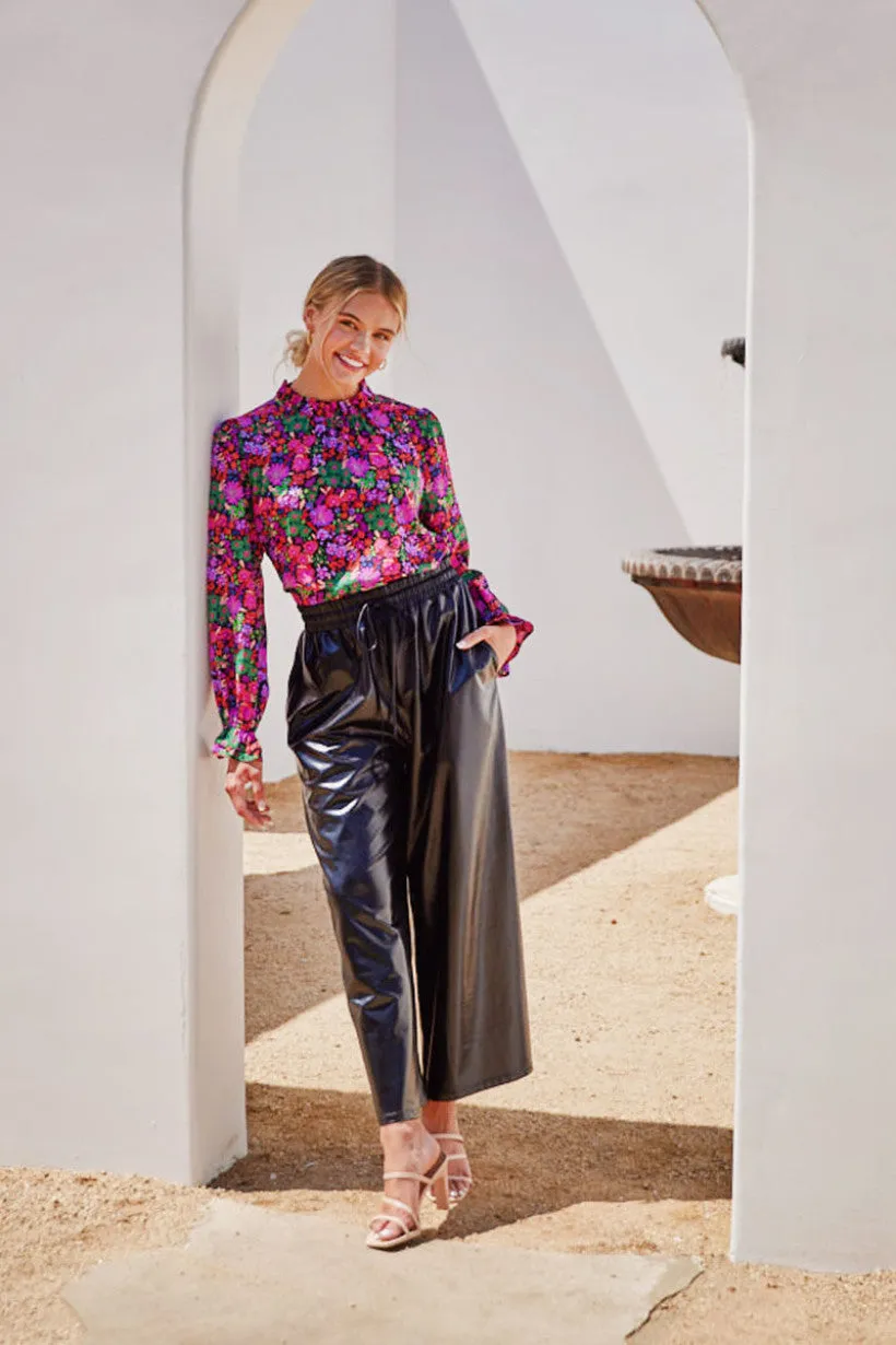 Phyllis Faux Leather Midi Pants