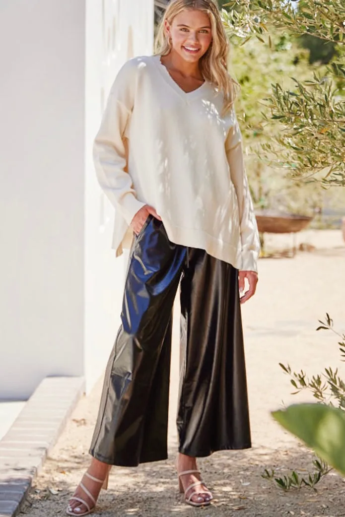 Phyllis Faux Leather Midi Pants