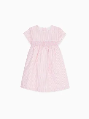 Pink Stripe Ava Girl Hand-Smocked Dress