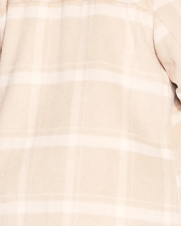 Plaid Faux Wool Jacket | Camel/Cream