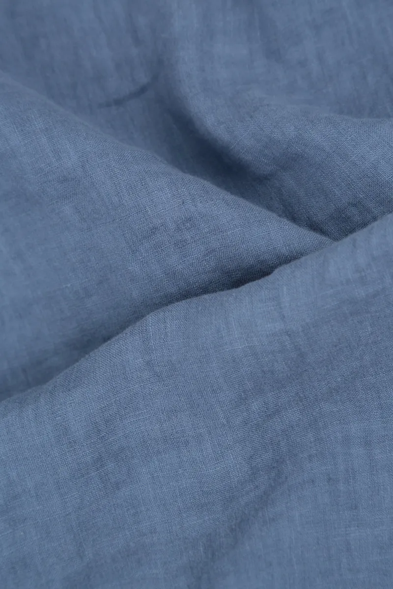 Roll Up Blue Nova Linen Trousers