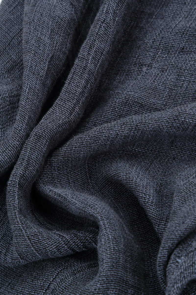 Roll Up Blue Nova Mélange Linen Trousers