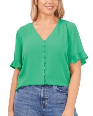 Sara Button Front Top | 386 VIVID GREEN (CECE)