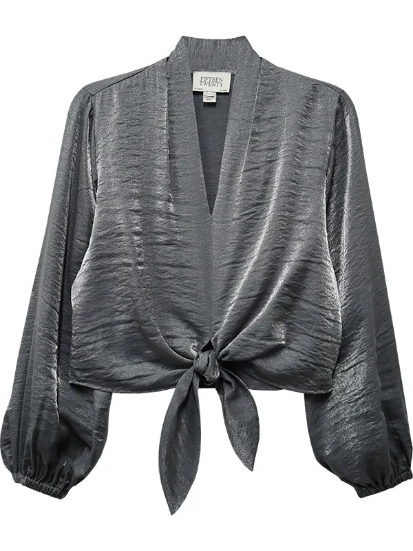 SCARLET TIE FRONT TOP