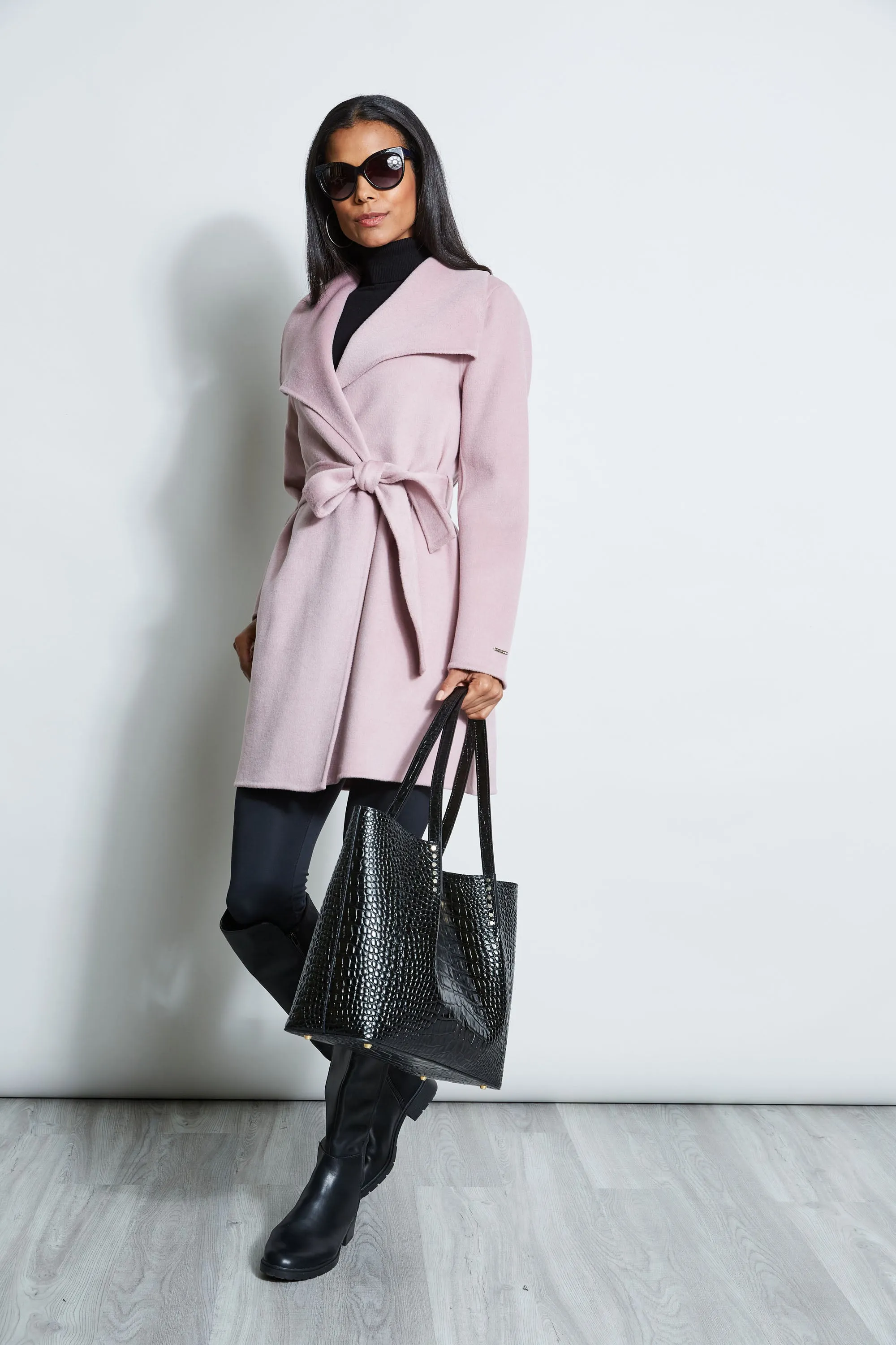 Tahari Ella Double Face Wool Coat
