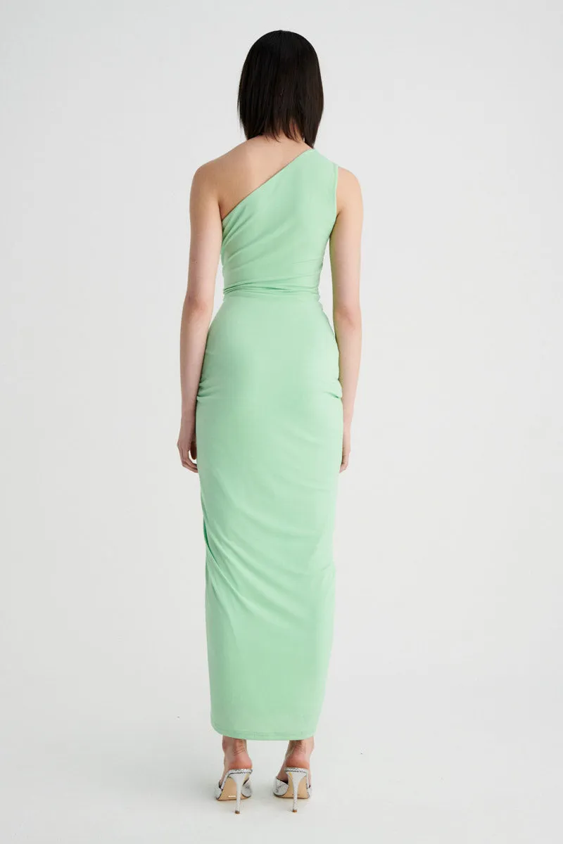 Theta Rouched Midi Dress - Apple