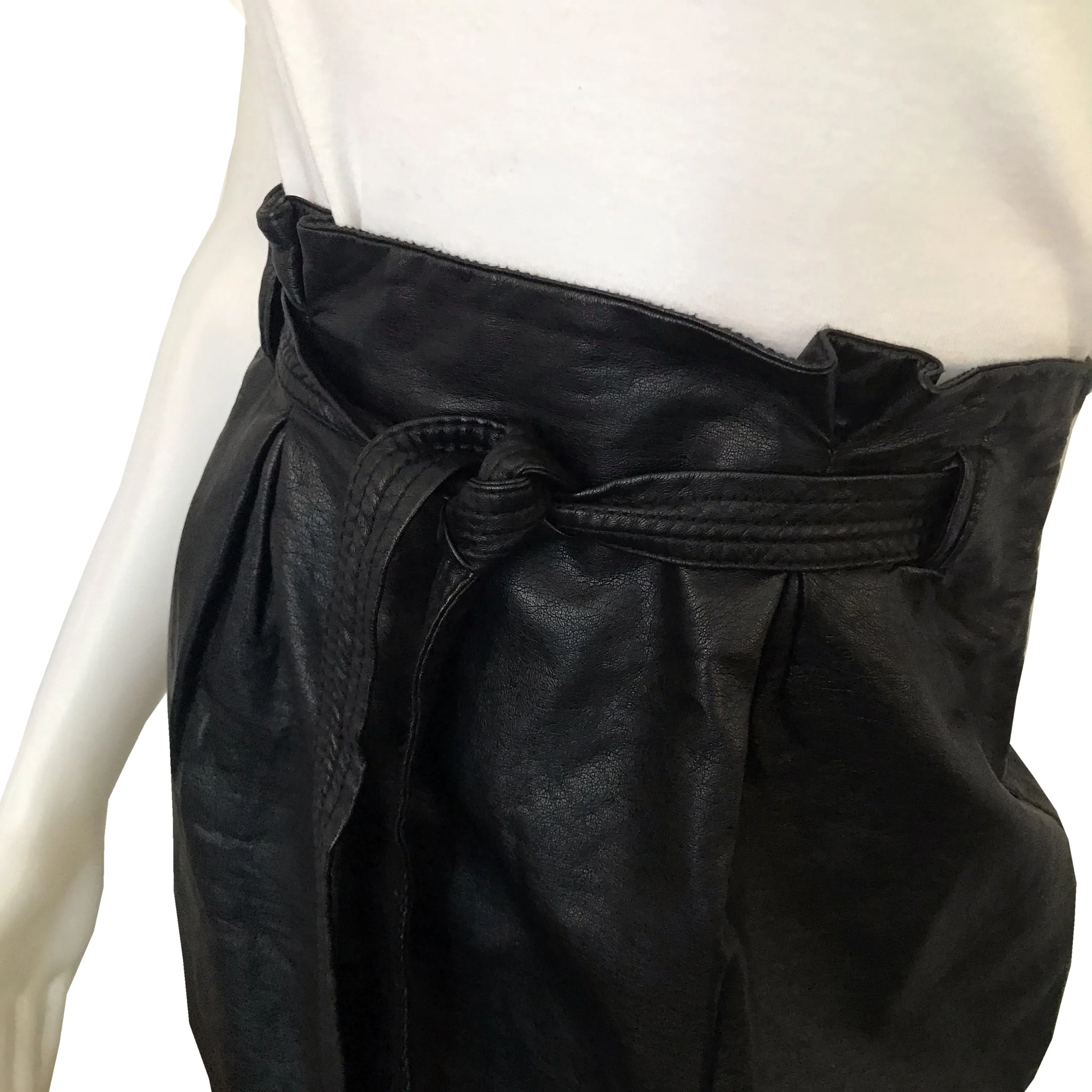 Vintage 1990s Black Pleather Skirt