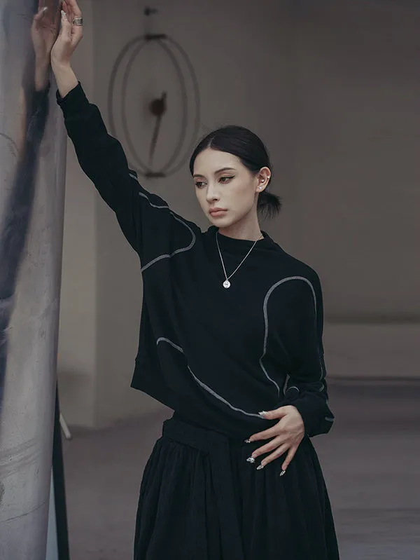 xakxx Urban Long Sleeves High-Neck Sweatshirt Tops