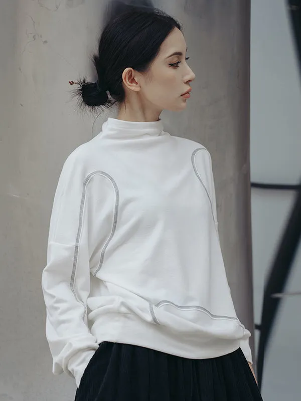 xakxx Urban Long Sleeves High-Neck Sweatshirt Tops
