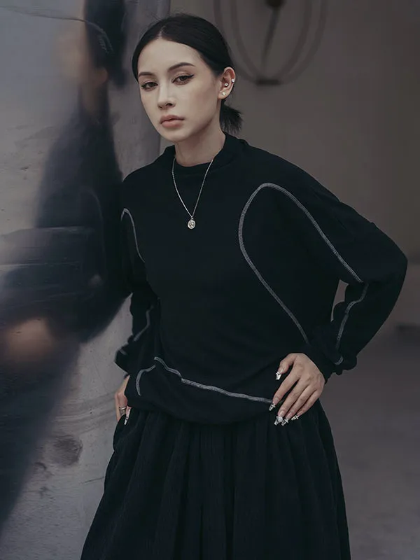 xakxx Urban Long Sleeves High-Neck Sweatshirt Tops