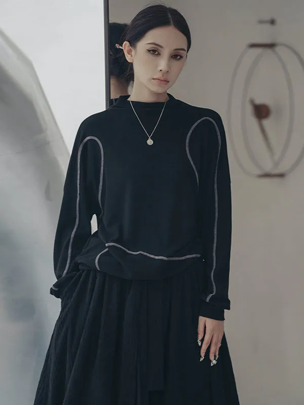 xakxx Urban Long Sleeves High-Neck Sweatshirt Tops