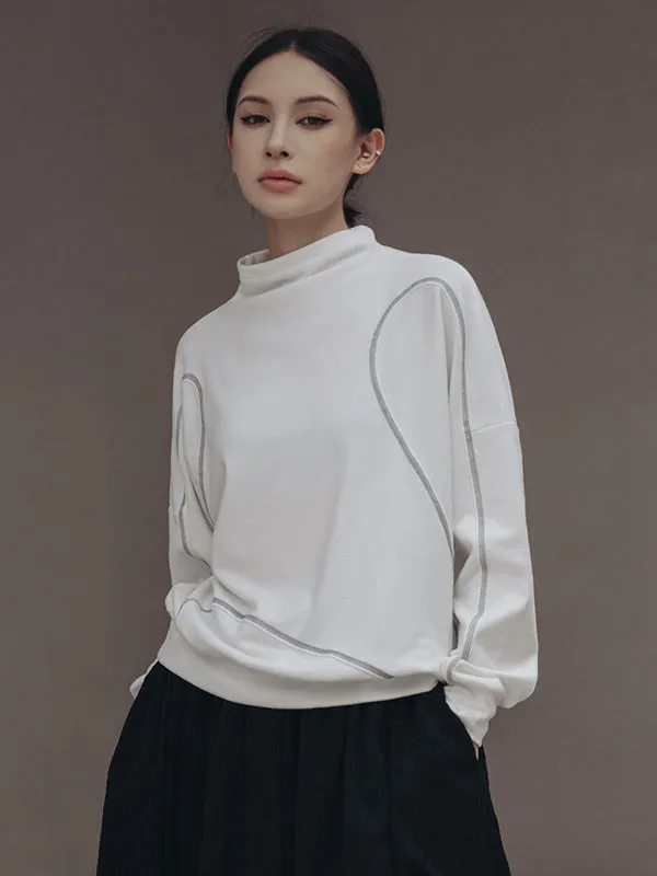 xakxx Urban Long Sleeves High-Neck Sweatshirt Tops