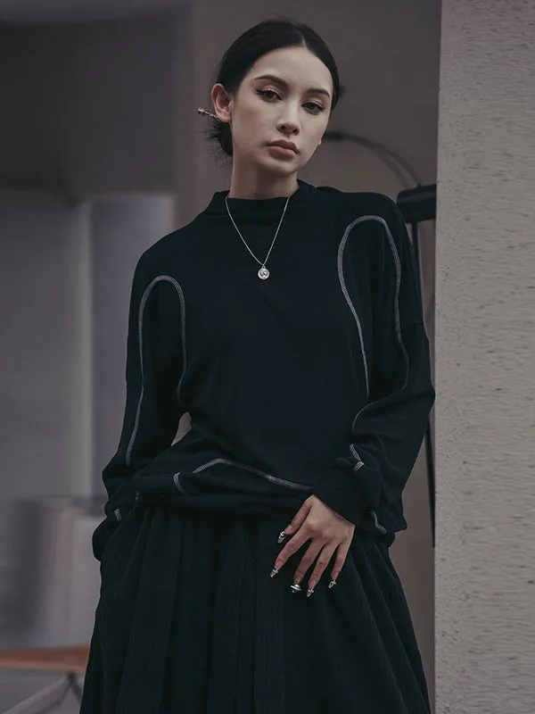 xakxx Urban Long Sleeves High-Neck Sweatshirt Tops