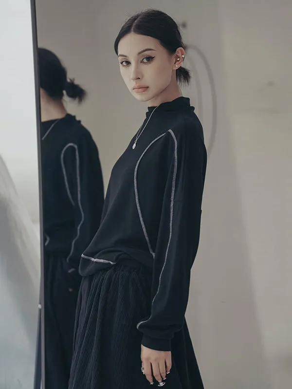 xakxx Urban Long Sleeves High-Neck Sweatshirt Tops