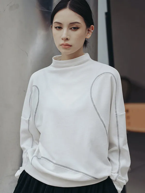 xakxx Urban Long Sleeves High-Neck Sweatshirt Tops